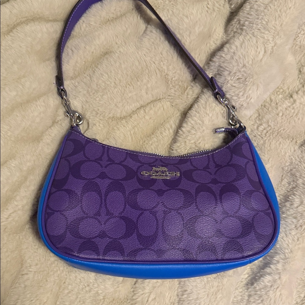 Coach Vibrant Purple and Blue Shoulder Bag